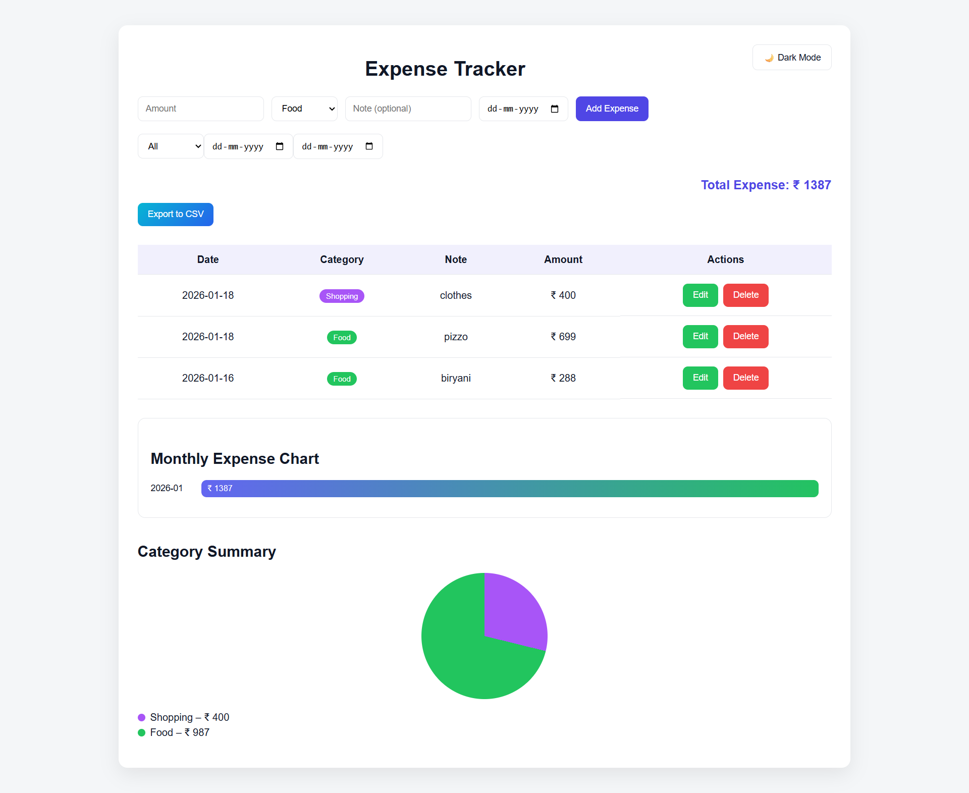 Expense Tracker App